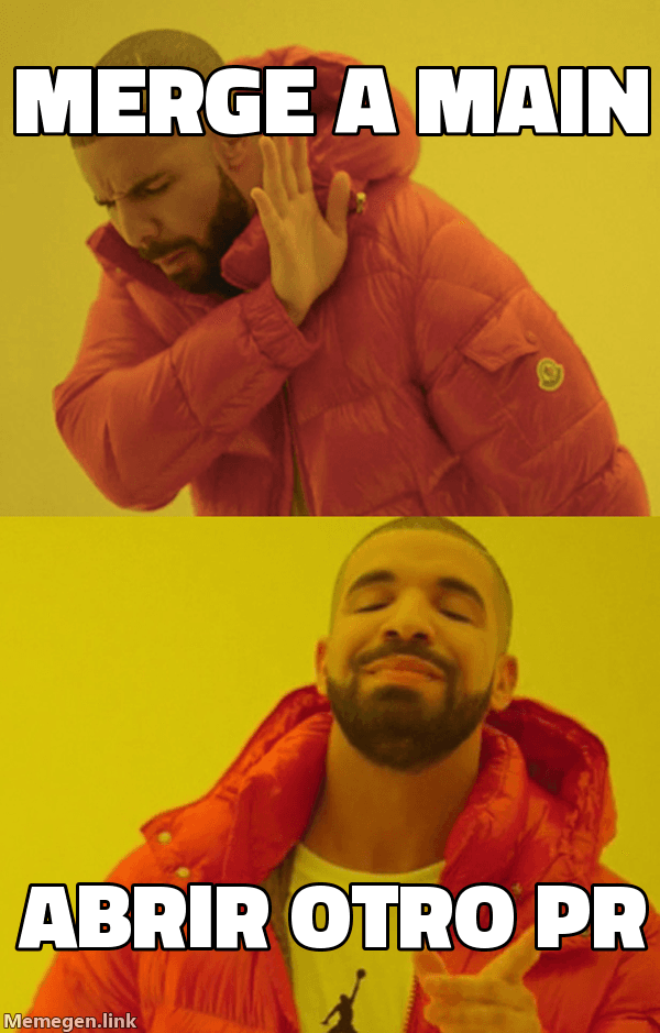 La estrategia de branching del equipo explicada en un meme